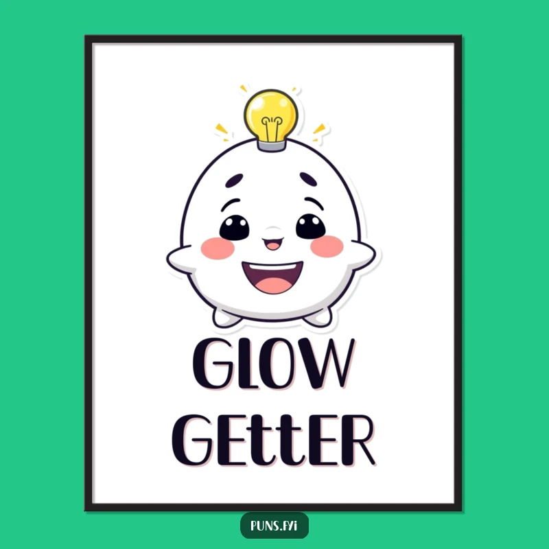 Funny Lightbulb Idea Digital Art: Grinning Genius, Instant Brilliant Decor