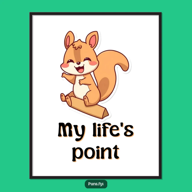 Funny Squirrel Exclamation Point Digital Art: Instant Joyful Wall Decor