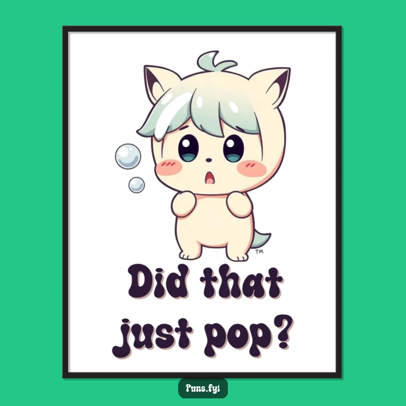 Funny Surprised Character Digital Art: Instant Popping Bubble Laughs for Your Space!