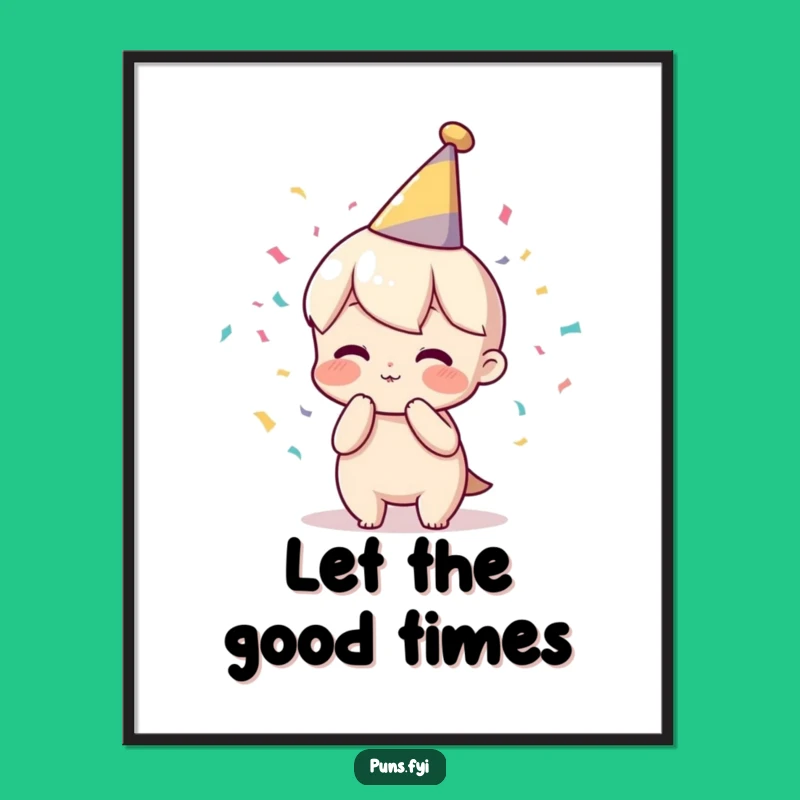 Funny Party Character Digital Art: Hilarious Festive Wall Decor