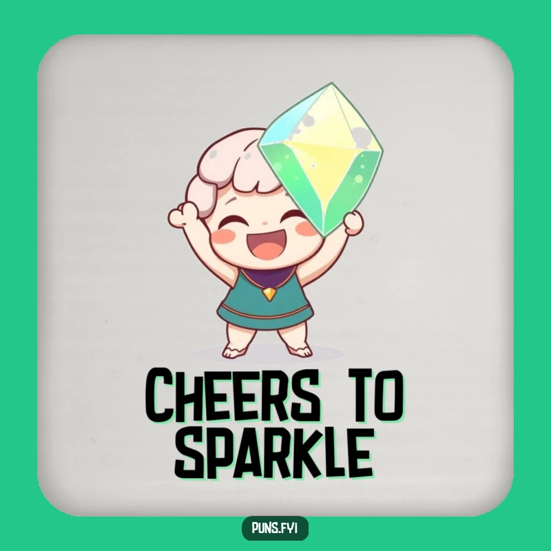 Funny Gemstone Coaster Set - Protect Surfaces with Sparkling Character Art Gift