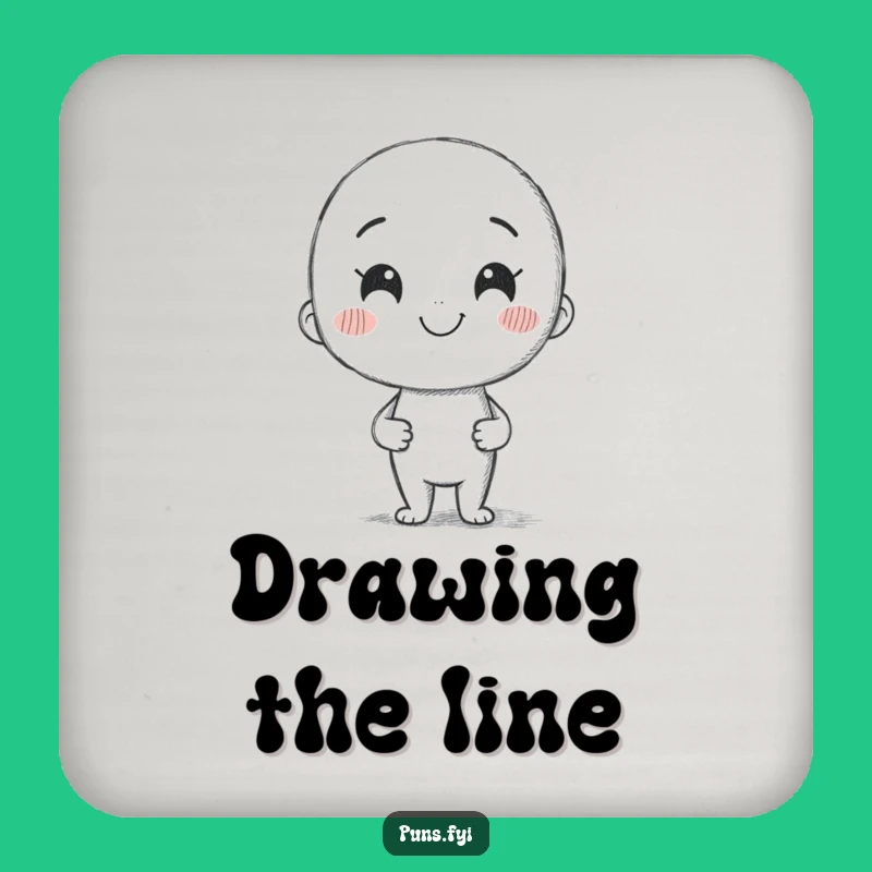 Funny Pencil Art Coaster: Smiling Artist Drink Protector, Cute & Hilarious Tableware, Perfect Funny Gift