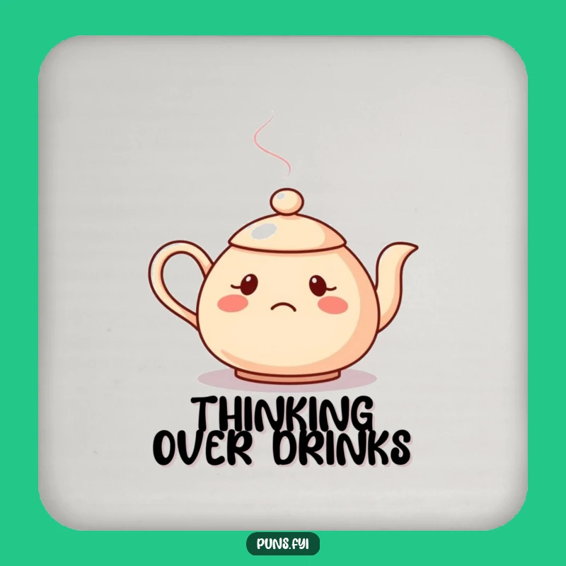 Funny Confused Teapot Coaster: Protect Surfaces with Puzzling Charm!