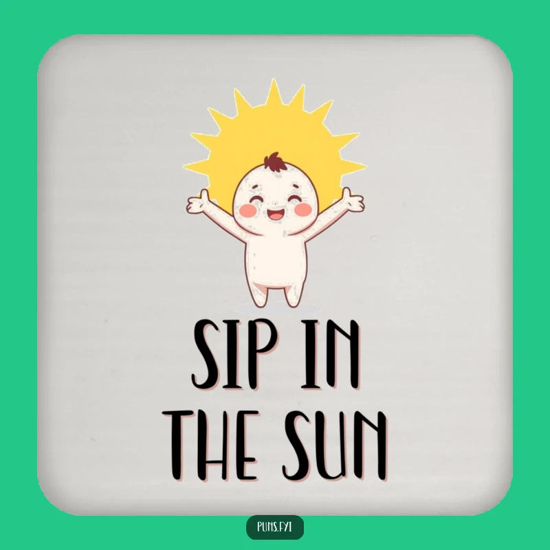 Funny Happy Character Coaster: Protect Surfaces with Sunshine!