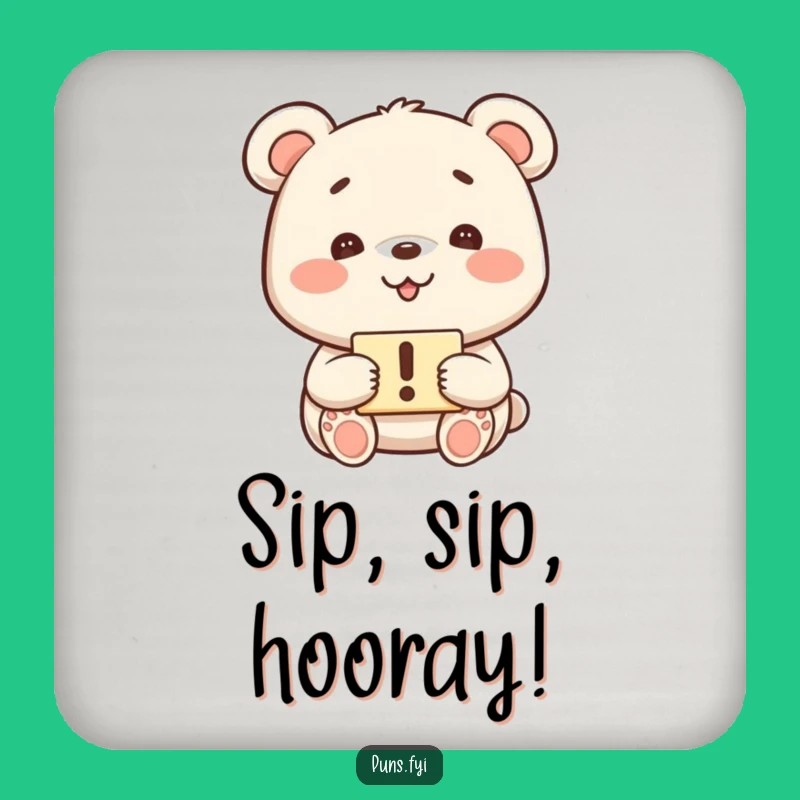 Funny Kawaii Bear Coaster - Protect Surfaces with Humor!