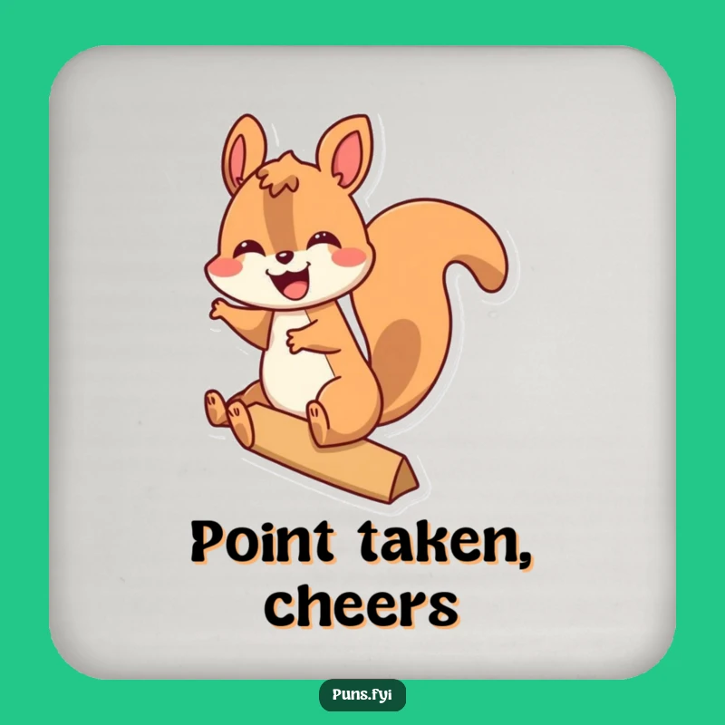 Funny Squirrel Exclamation Point Coaster: Protect Surfaces with Humor