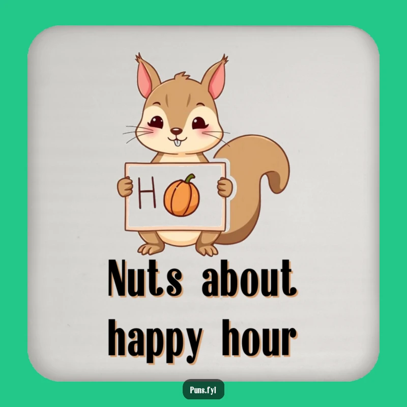 Funny Squirrel Nut Coaster Set - Protect Furniture, Hilarious Table Gift