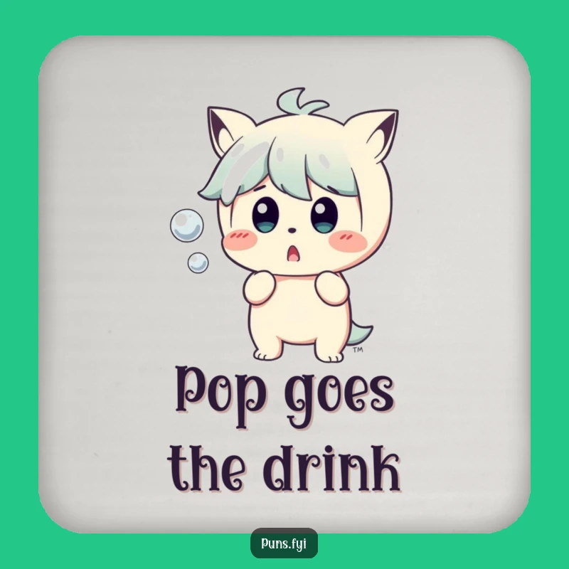 Funny Surprised Character Coaster: Protect Surfaces with Popping Bubble Humor!