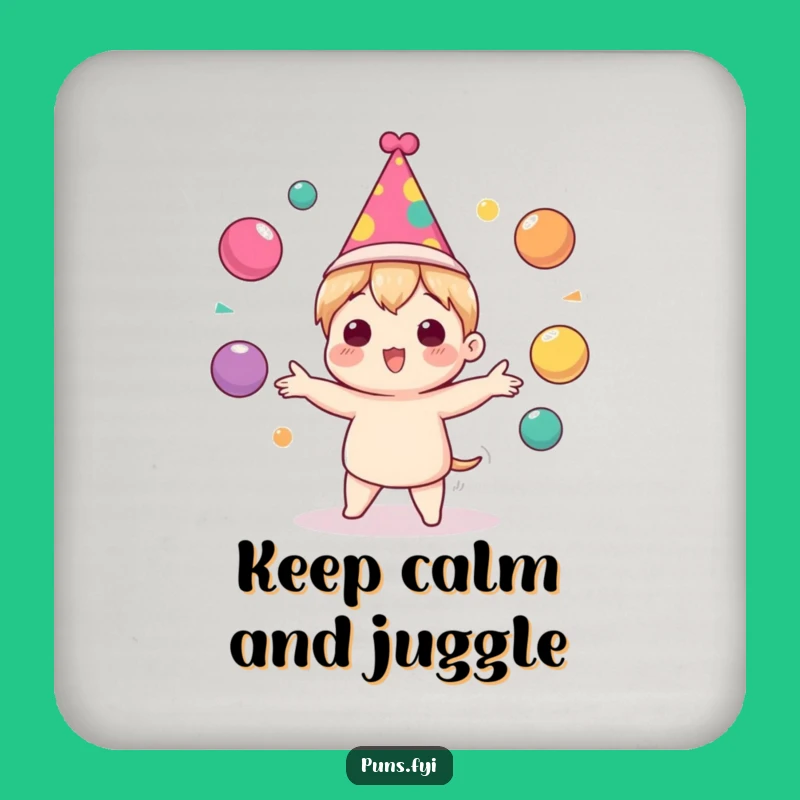 Funny Juggling Party Coaster: Character Balls Art, Perfect Gift!