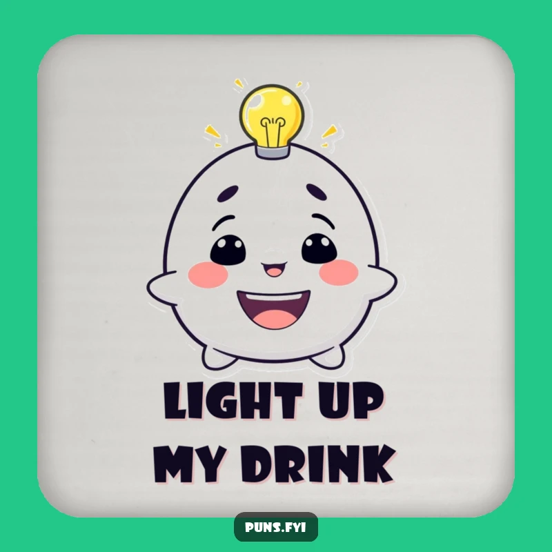 Funny Lightbulb Idea Coaster: Genius Grin, Protect Surfaces with Wit