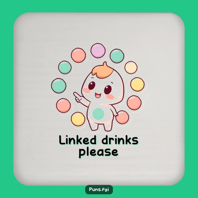 Funny Connection Coaster: Character Links Circles, Protect Surfaces Wisely
