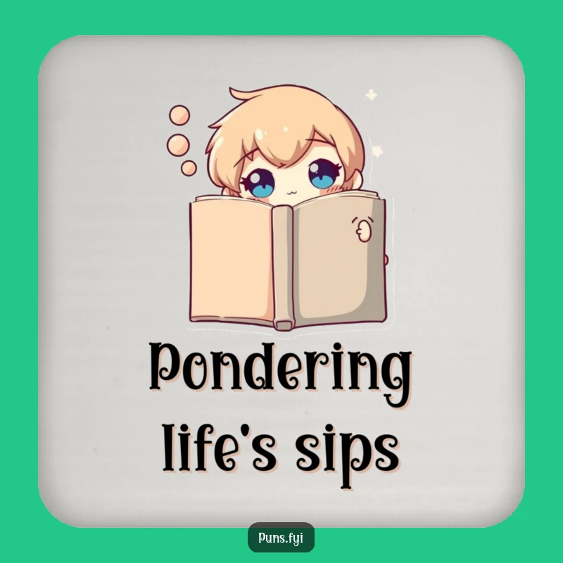 Funny Thought Bubble Book Coaster: Curious Drink Protector, Cute & Hilarious Tableware, Perfect Funny Gift