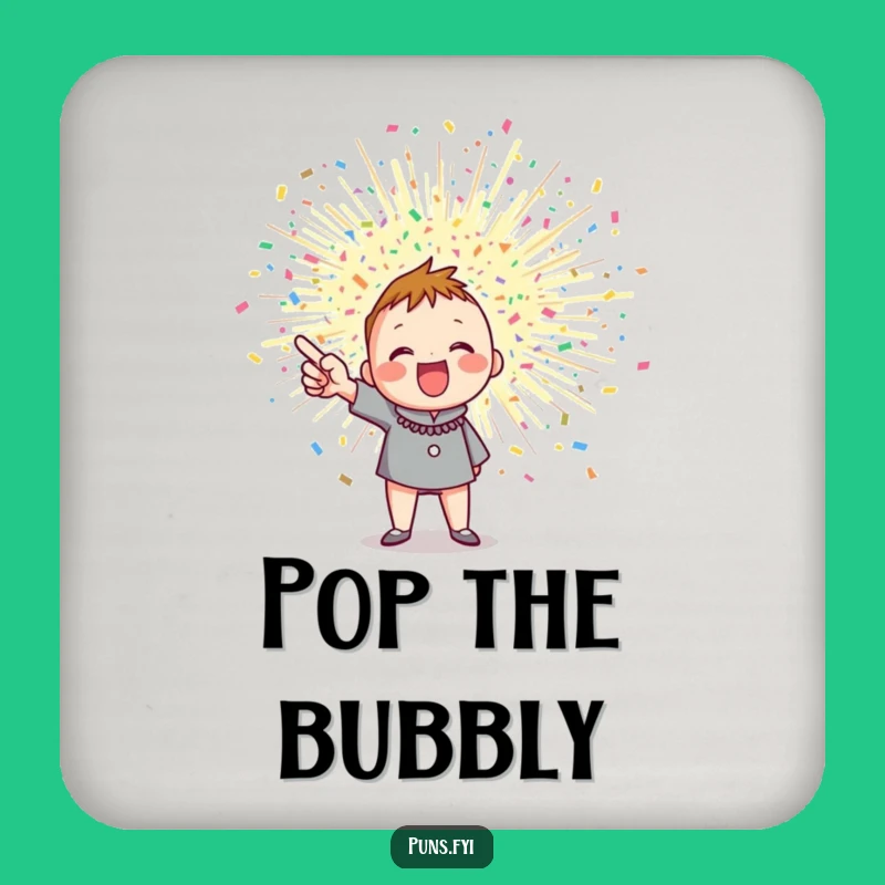 Funny Confetti Burst Coaster: Enthusiastic Character Protection for Festive Surfaces
