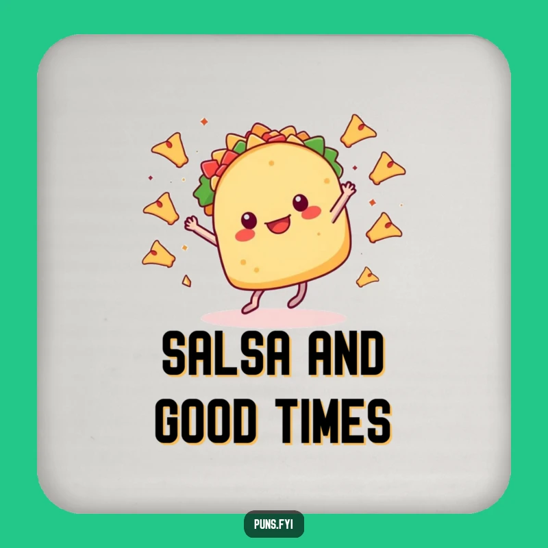 Funny Taco Dance Coaster: Protect Surfaces with Hilarious Fiesta Flair!