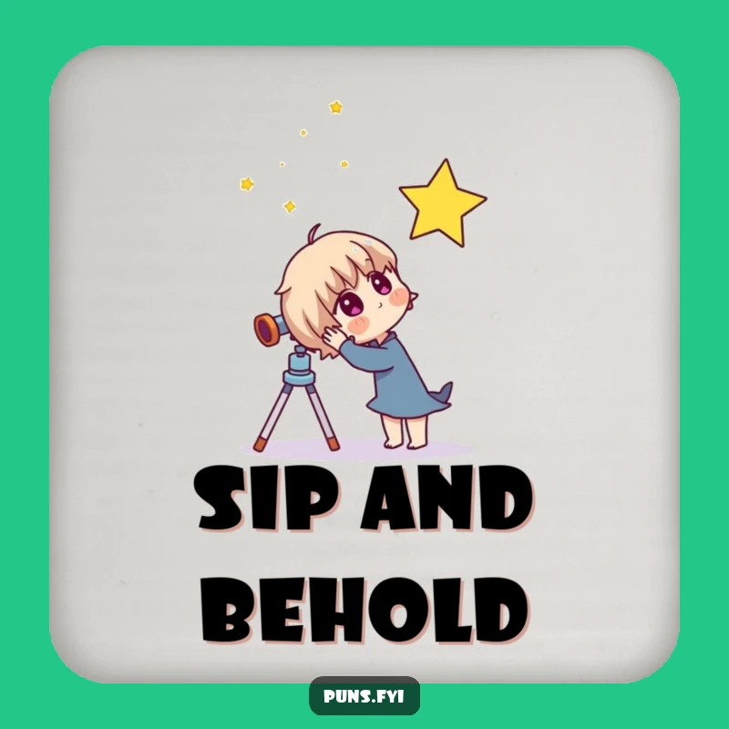 Funny Celestial Coaster Set - Protect Surfaces with Curious Character Art Gift