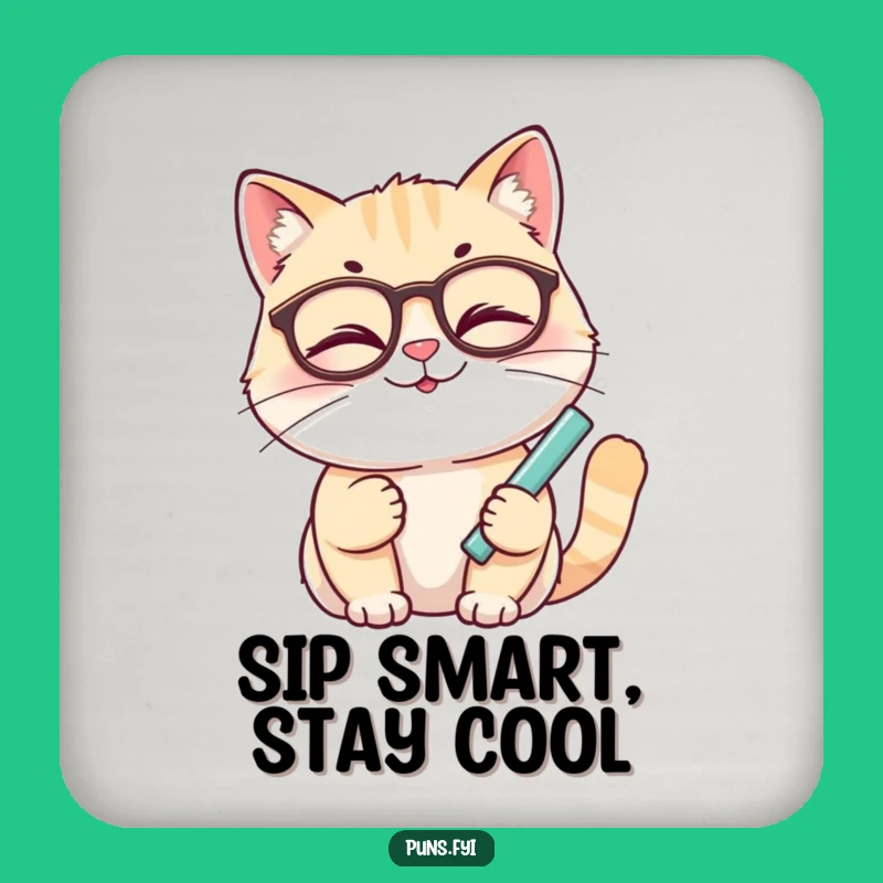 Funny Winking Cat Chalk Coaster Set - Smart Table Protection, Hilarious Gift