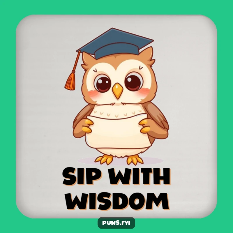 Funny Graduation Owl Coasters: Protect Surfaces with Smart, Wise Flair