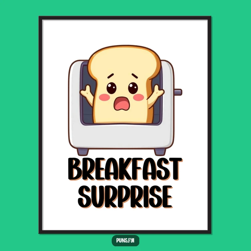 Funny Surprised Bread Poster, Hilarious Wall Art Gift for Kitchens and Bread Enthusiasts