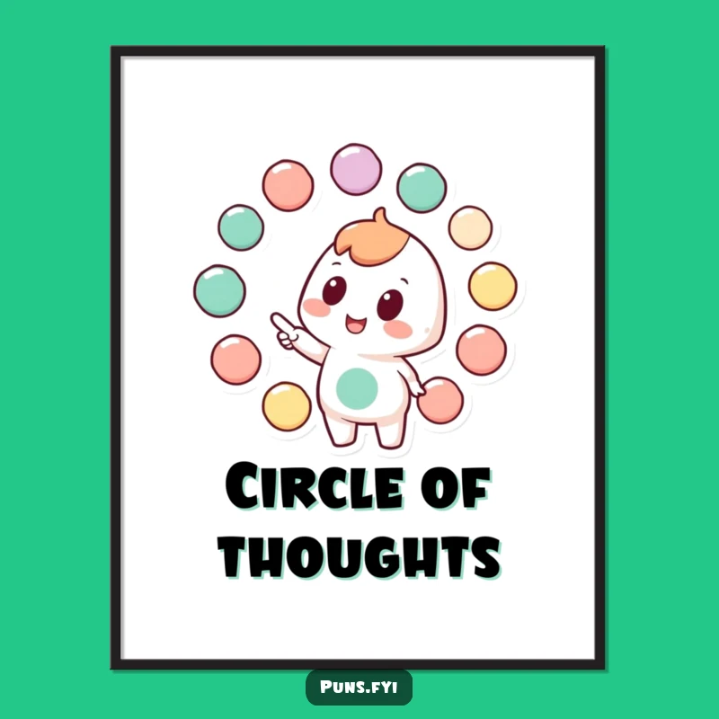 Funny Connection Poster: Character Links Circles, Wall Art for Thinkers