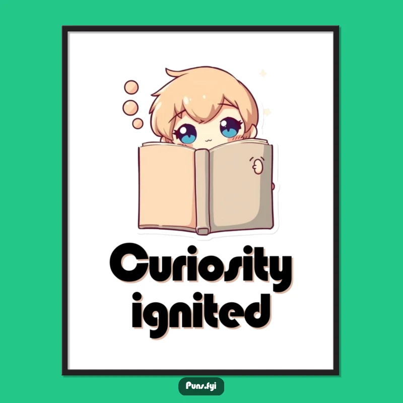 Funny Thought Bubble Book Poster: Curious Peek Art Print, Whimsical Wall Decor, Perfect Funny Gift