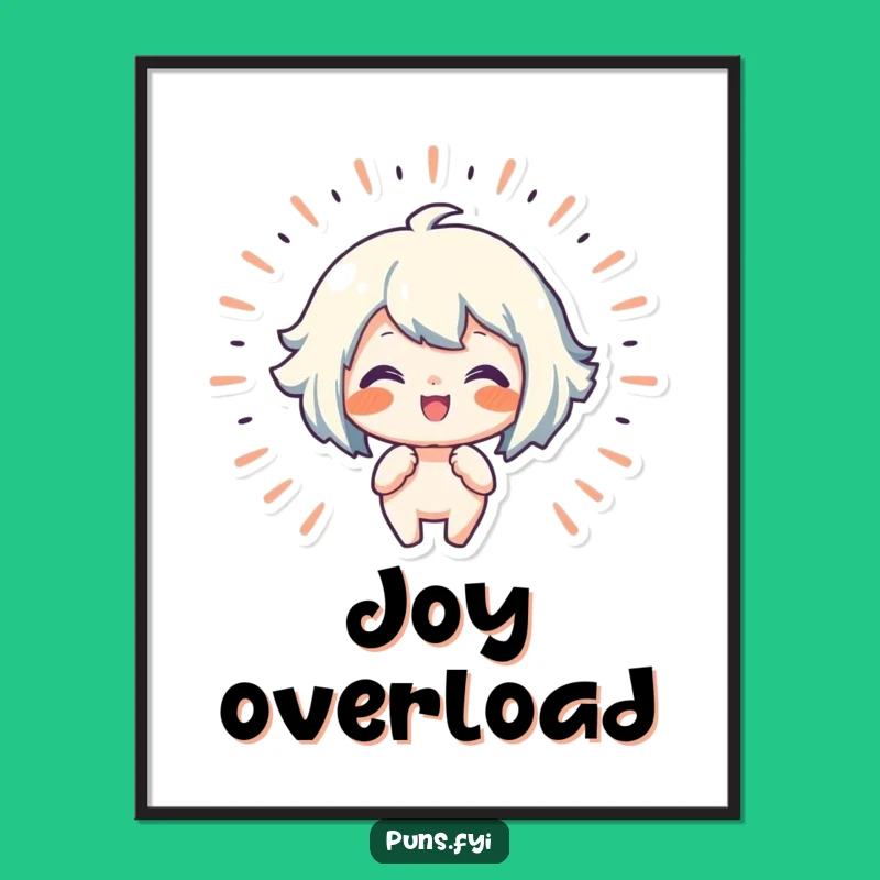Funny Joy Radiating Poster: Happy Character, Art of Pure Delight
