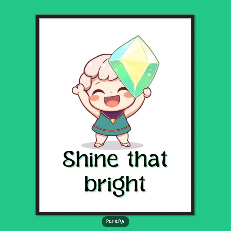 Funny Crystal Joy Poster - Delightful Character Gem Art Decor Gift