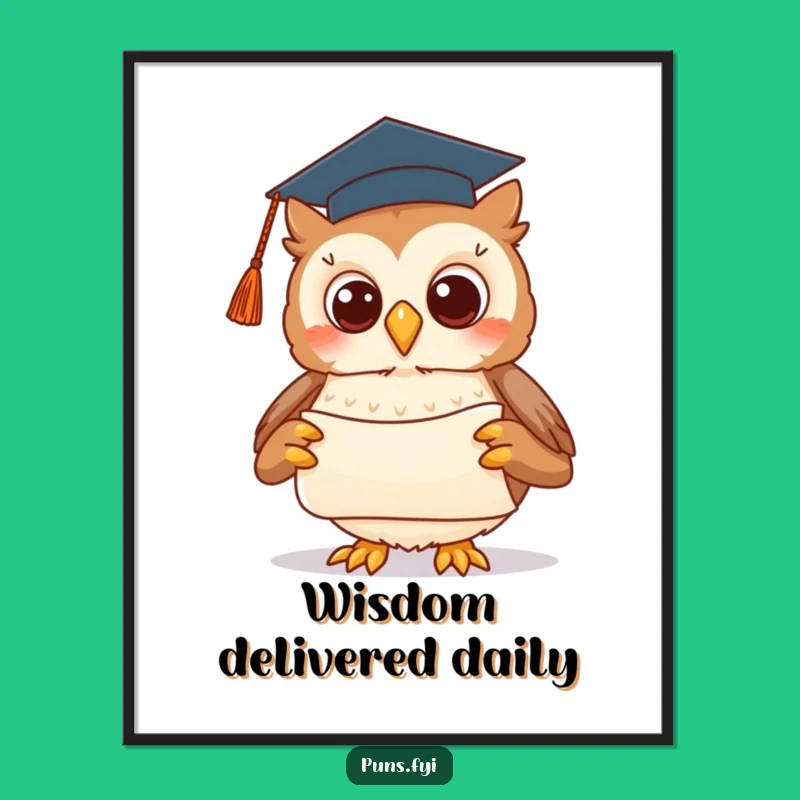 Funny Graduation Owl Poster: Celebrate Success with Wise Wall Art