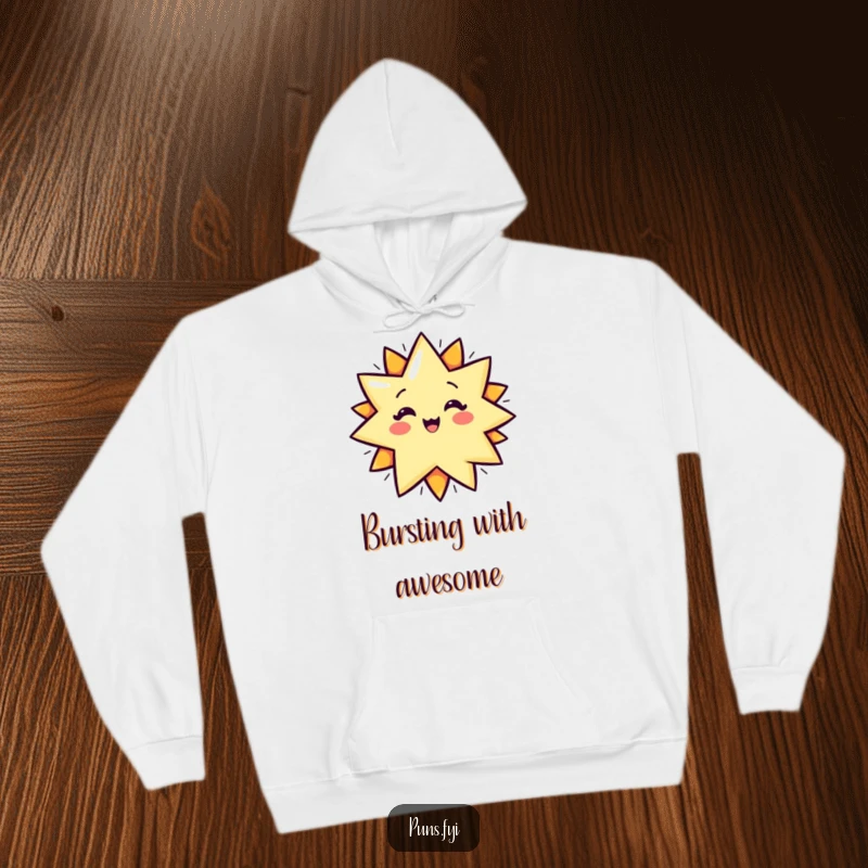 Funny Hoodie with a cartoon star exploding with a POP! effect, designed for maximum comfort and humorous expression.
