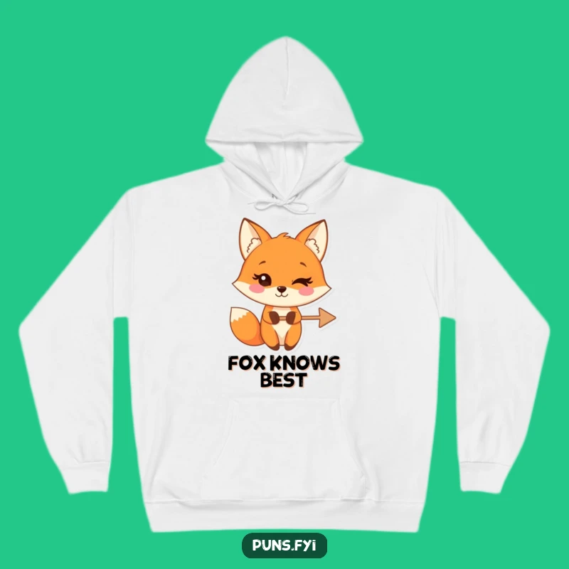 Funny Fox Wink Arrow Hoodie: Cozy Sassy Cartoon Sweatshirt, Funny Gift