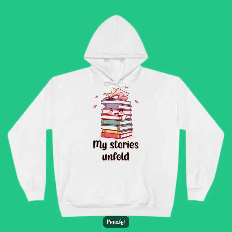 Funny Book Stack Hoodie: Joyful Reader, Cozy & Hilarious Hoodie, Great Funny Gift