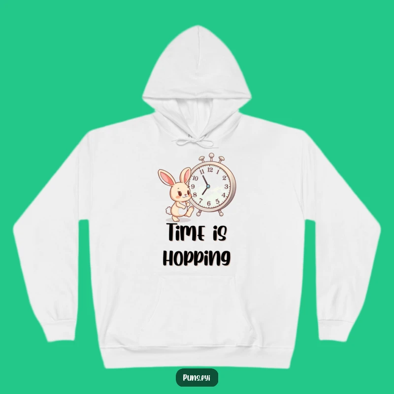 Funny Bunny Clock Hoodie: Cozy Impatient Cartoon Sweatshirt, Funny Gift