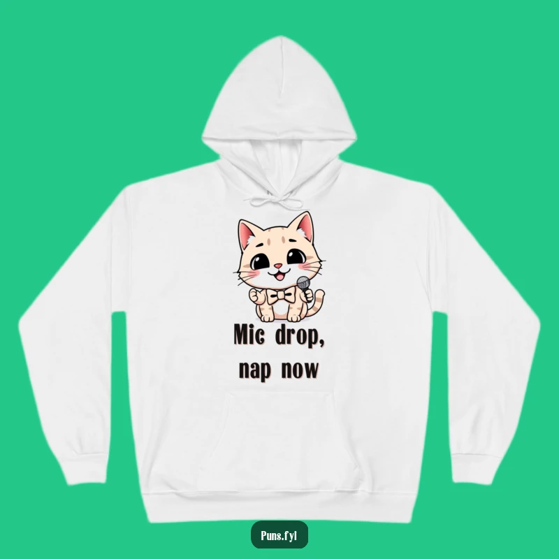 Funny Cat Hoodie: Dapper Singer Microphone - Warm Gift