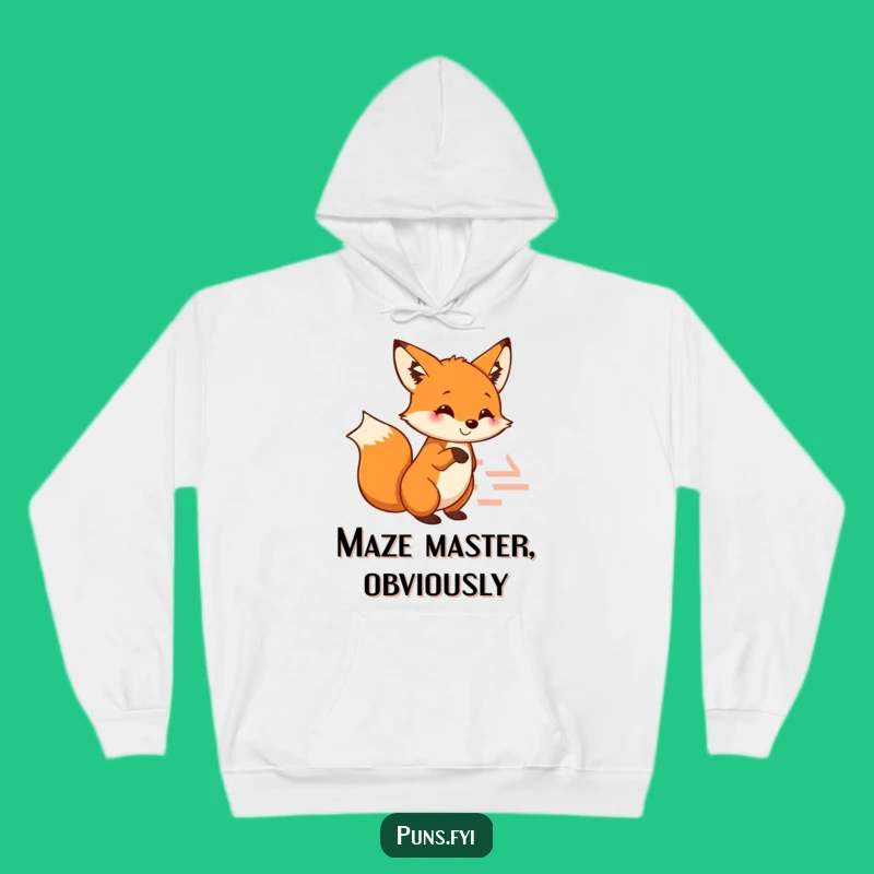 Funny Fox Hoodie: Clever Maze Navigation for a Cozy Funny Gift