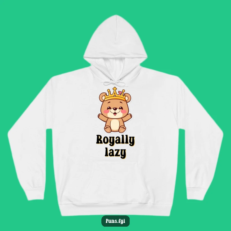Funny Bear Cub Crown Hoodie: Letter King, Perfect Gift for Learners