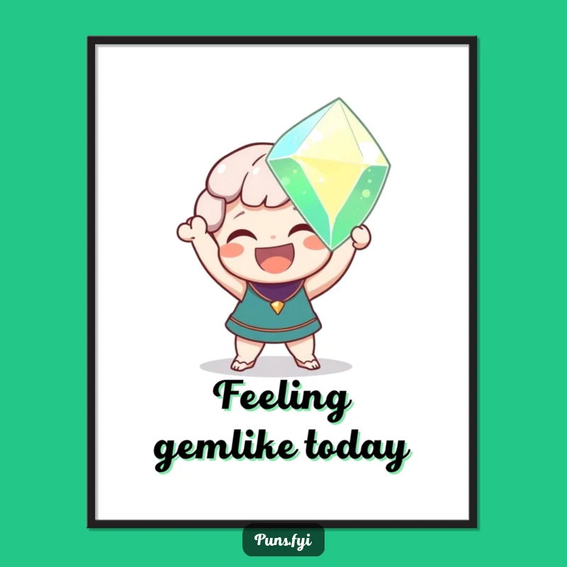 Free Printable Wall Art: Delighted Character Gem Funny Downloadable Decor