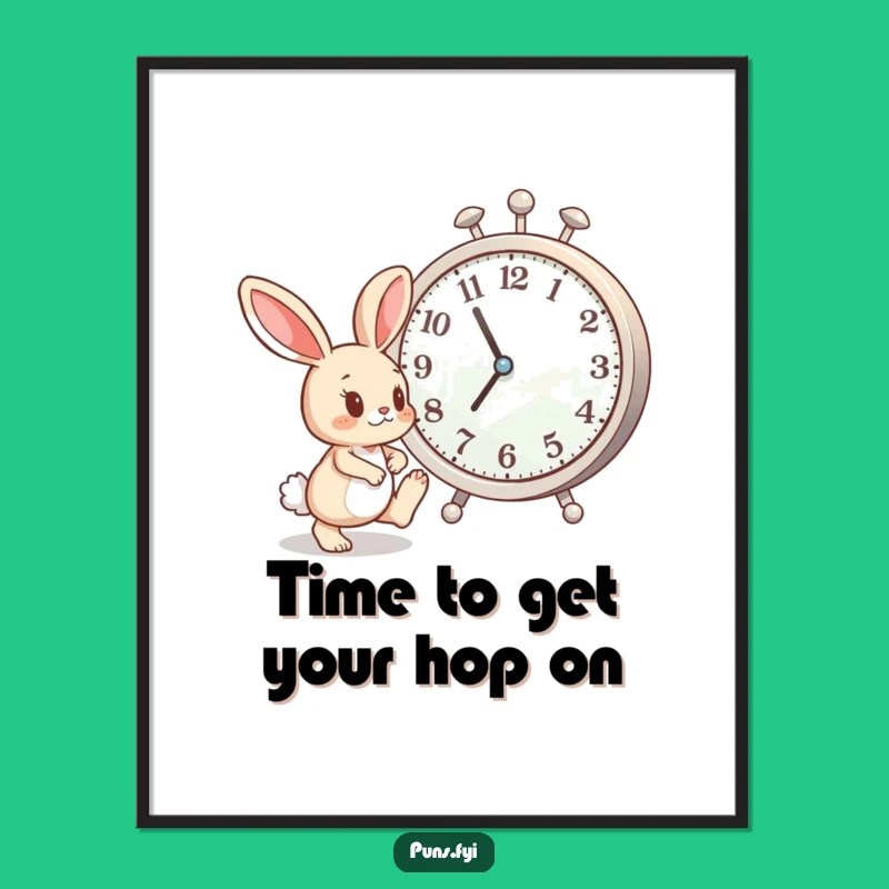 Free Printable Bunny Wall Art: Funny Impatient Clock Downloadable Decor for a Comical Touch