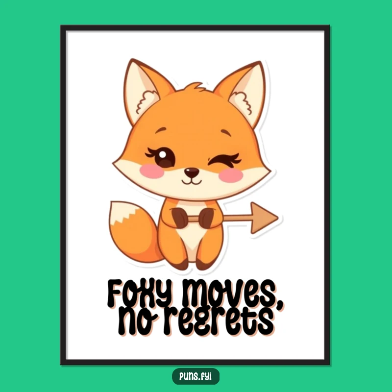 Free Printable Fox Wall Art: Funny Wink & Crossed Arrow Downloadable Decor for a Playful Vibe