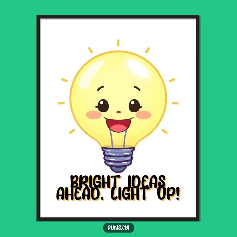 Free Printable Wall Art: Cheerful Lightbulb Inspires Bright, Funny Decor