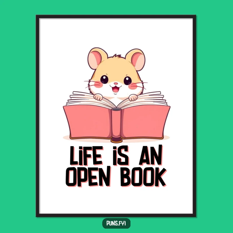 Free Printable Wall Art: Hamster Bookworm - Whimsical Downloadable Art for Cozy Spaces