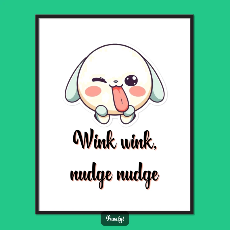 Free Printable Wall Art: Playful Tongue Wink Funny Downloadable Decor