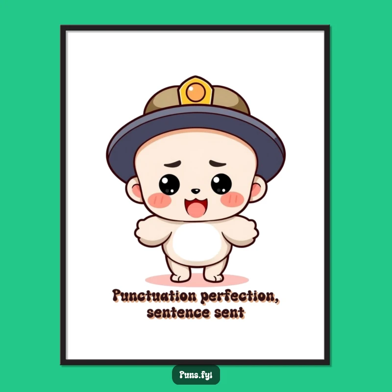 Free Printable Wall Art: Punny Sentence Character Landing Graphic - Humorous Downloadable Decor