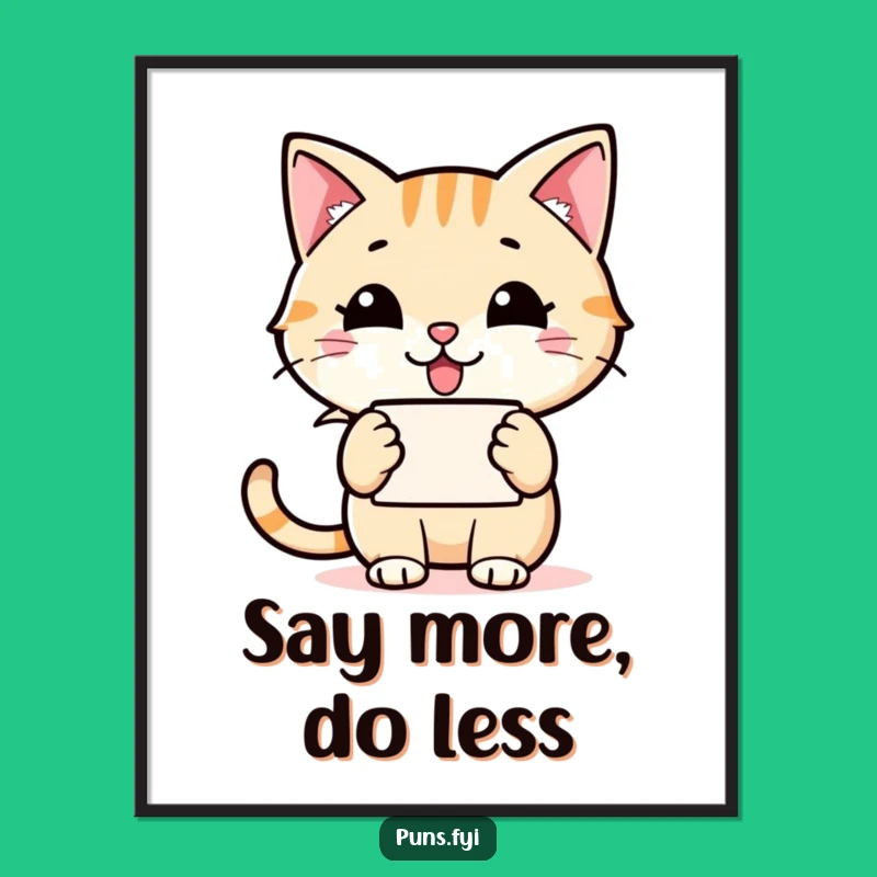 Funny Free Printable Cat Wall Art: Grinning Word Bubble - Quirky Downloadable Decor!