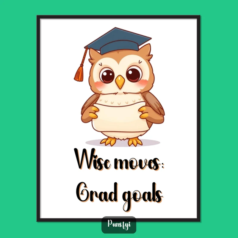 Funny Free Printable Owl Wall Art Graduation Scroll Downloadable Home Decor