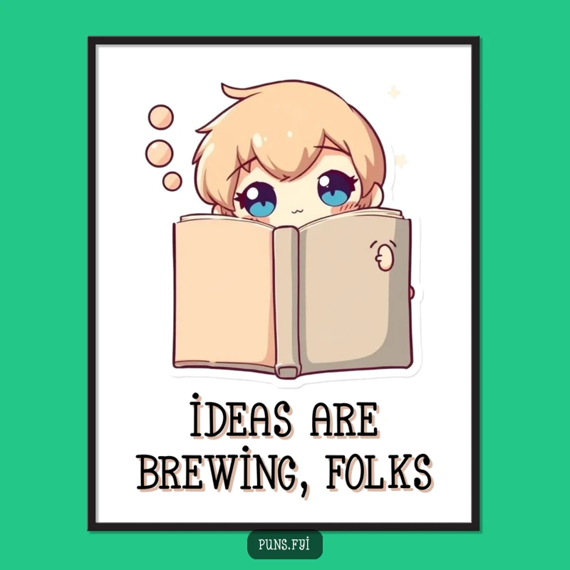 Funny Free Printable Wall Art: Curious Thought Bubble, Bookish Intrigue, Downloadable Art