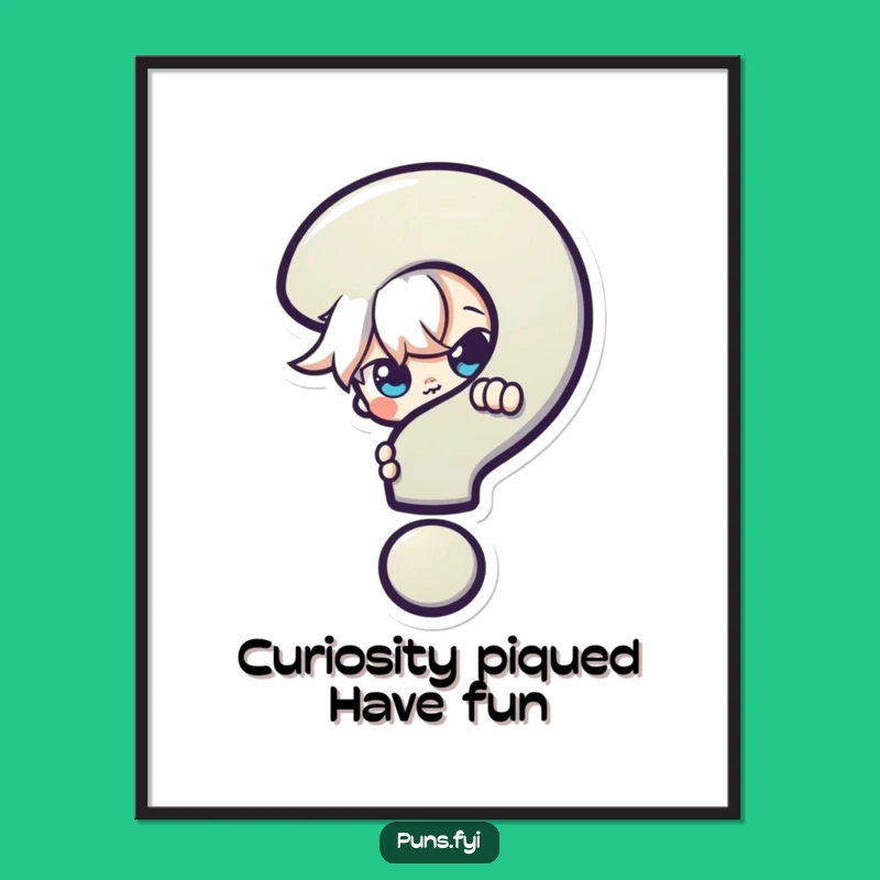 Funny Free Printable Wall Art: Mischievous Character Question Mark Downloadable Art