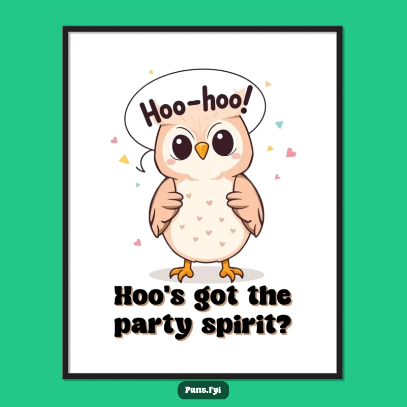 Free Printable Owl Wall Art: Funny Hoo-hoo Confetti Downloadable Decor for a Whimsical Touch