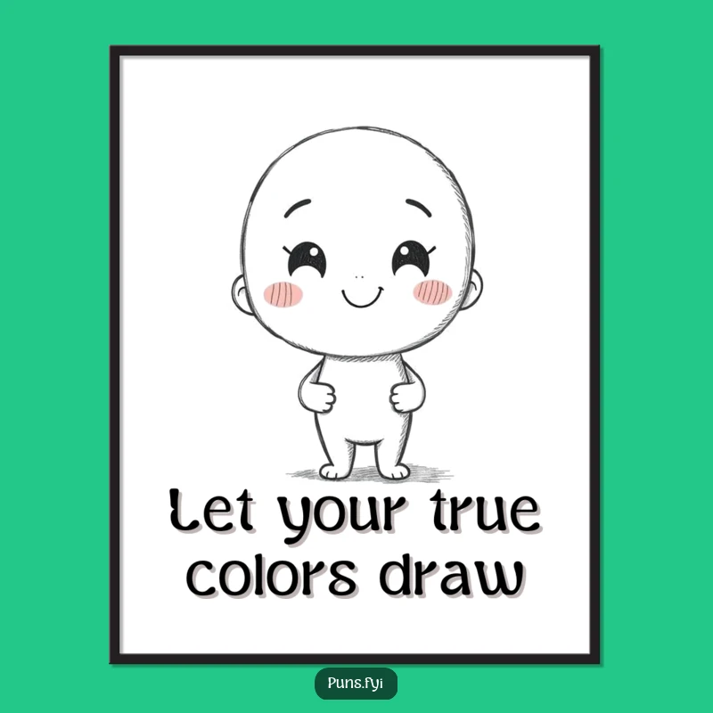 Funny Free Printable Wall Art: Smiling Pencil, Whimsical Line, Downloadable Art