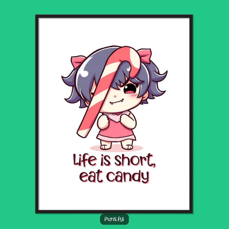 Funny Free Printable Wall Art: Candy Cane Character for Quirky Downloadable Decor