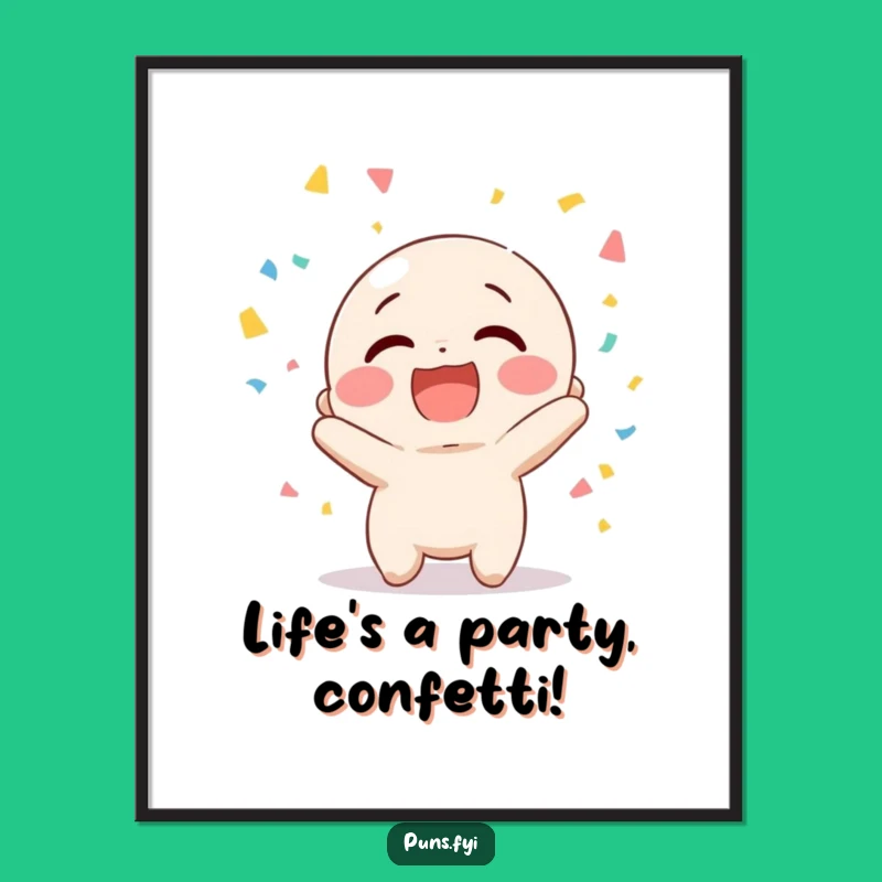 Free Printable Wall Art: Giggling Confetti Joy, Party Decor, Funny Downloadable