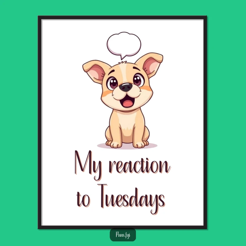 Free Printable Surprised Dog Wall Art - Speech Bubble Funny Decor downloadable gift!